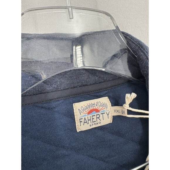 Faherty Men’s XXL Vest Epic Quilted Fleece Nym-Navy Blue Melange Full Zip NWT - Picture 7 of 10